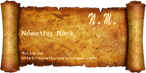 Némethy Márk névjegykártya